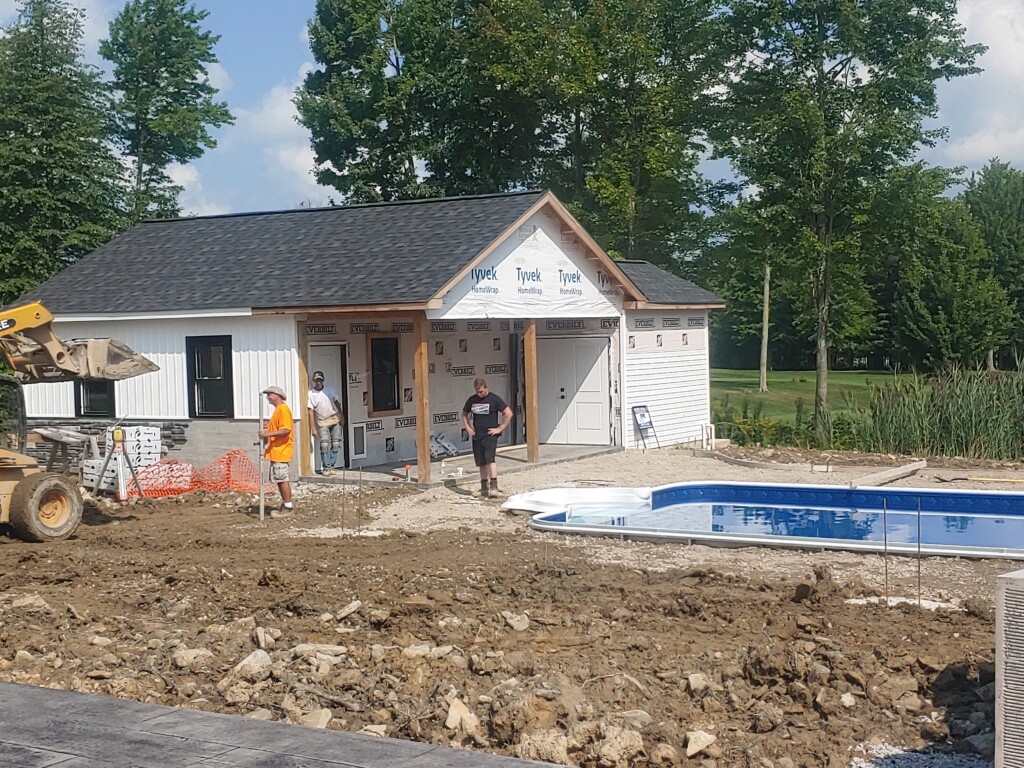 pool and poolhouse