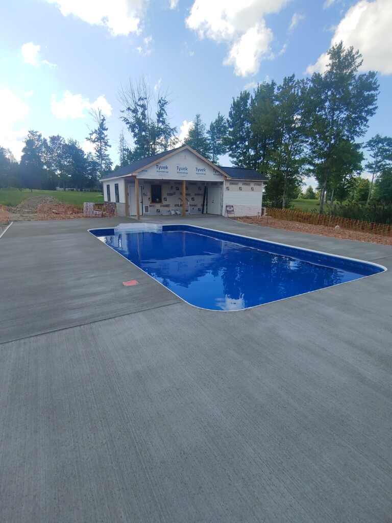 pool concrete poured