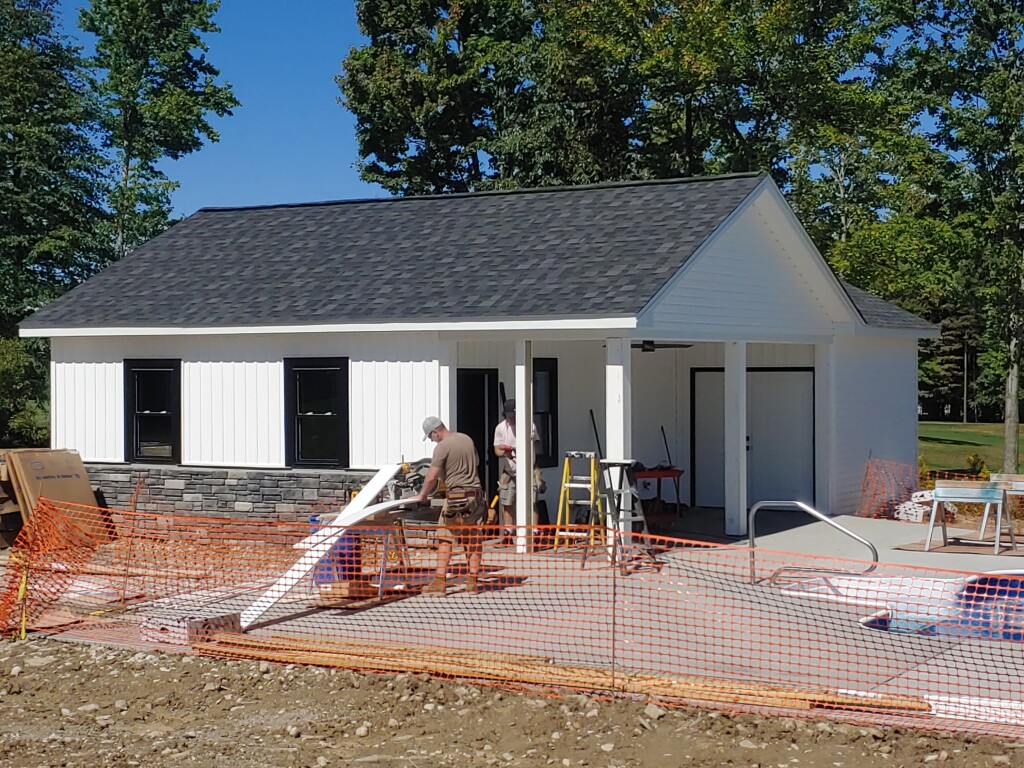 poolhouse porch being screened in